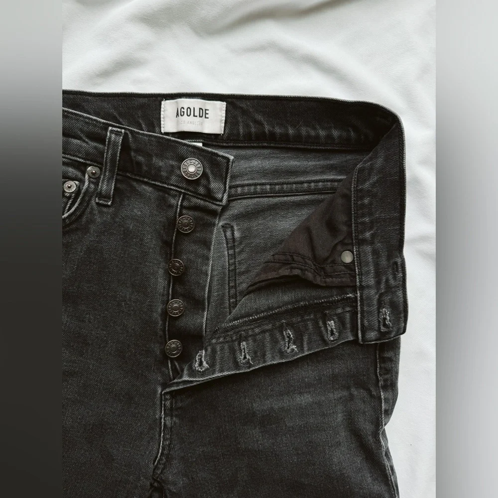 AGOLDE Nico high-waisted straight-leg jeans in faded black - Size 24 - Picture 7 of 12